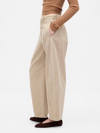 Mid Rise Twill Barrel Byxor