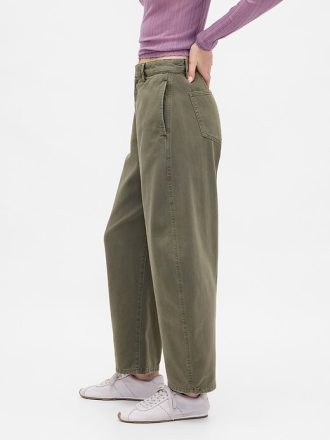 Mid Rise Twill Barrel Byxor