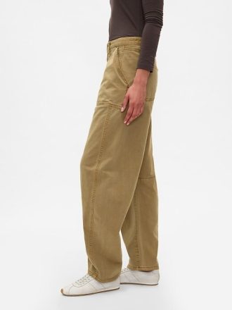 Mid Rise Twill Barrel Byxor