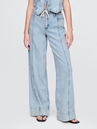 Mid Rise UltraSoft Denim Baggy Byxor
