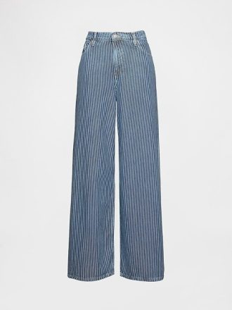 Mid Rise UltraSoft Denim Stripe Baggy Jeans