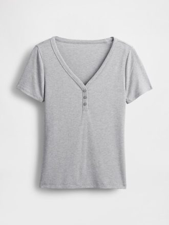 Mini Rib Henley PJ Topp