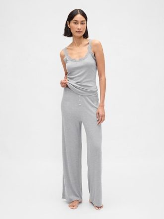 Mini Rib PJ-byxor med vida ben