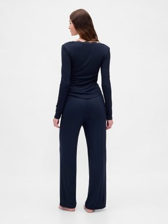 Mini Rib PJ-byxor med vida ben