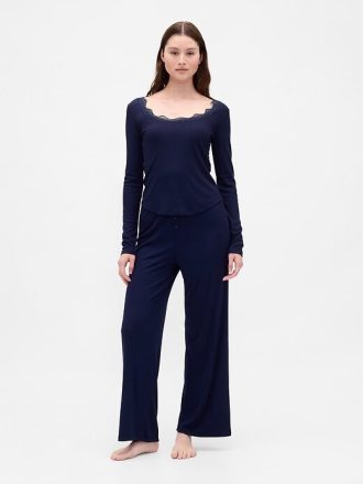 Mini Rib Spets-Trim PJ Top