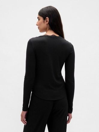 Mini Rib Spets-Trim PJ Top