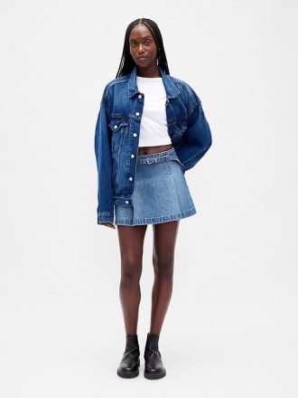 Minikjol med bälte i jeans