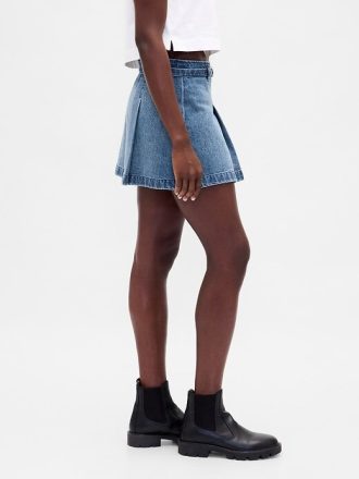 Minikjol med bälte i jeans