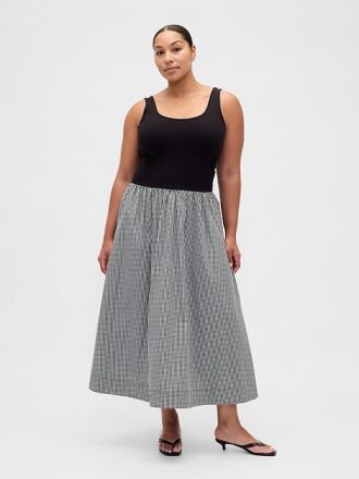 Mixed Media Drop-Waist Maxiklänning
