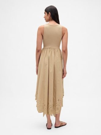 Mixed Media Näsduk Hem Midi Dress