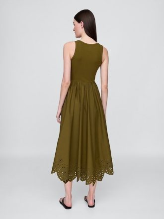 Mixed Media Näsduk Hem Midi Dress