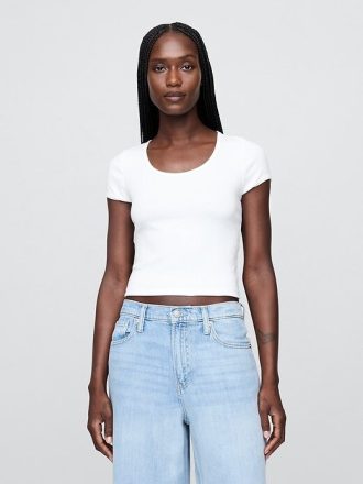 Modern Cap-Sleeve Crop T-shirt