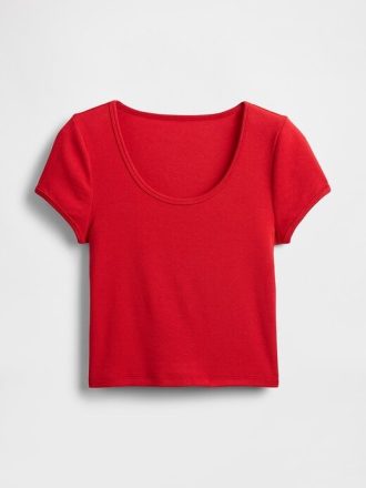 Modern Cap-Sleeve Crop T-shirt