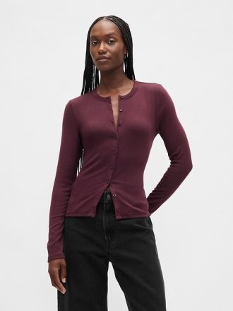 Modern crewneck cardigan