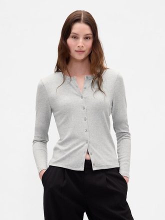 Modern crewneck cardigan
