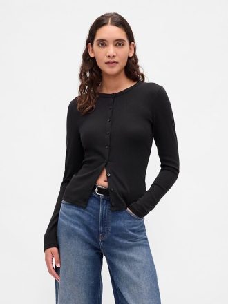 Modern crewneck cardigan