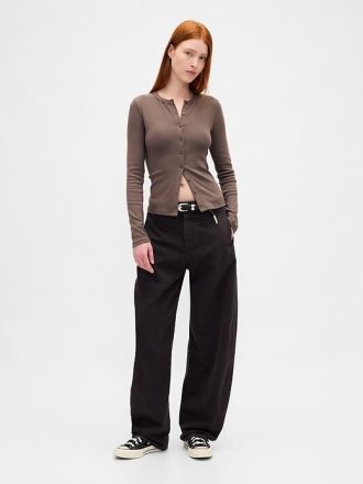 Modern crewneck cardigan