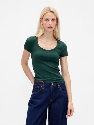 Modern Rib Scoop Crop T-shirt