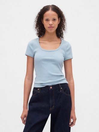 Modern Rib Scoop Crop T-shirt