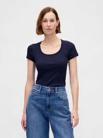 Modern Rib Scoop Crop T-shirt
