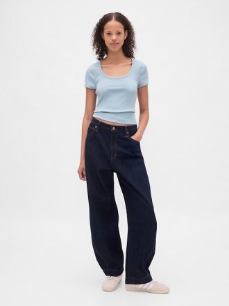 Modern Rib Scoop Crop T-shirt