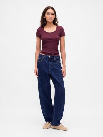 Modern Rib Scoop Crop T-shirt