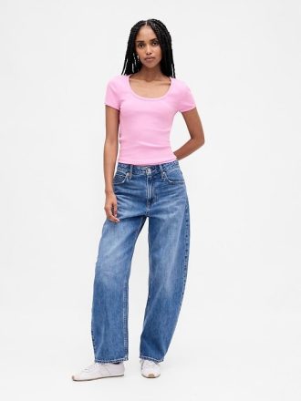 Modern Rib Scoop Crop T-shirt