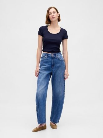 Modern Rib Scoop Crop T-shirt